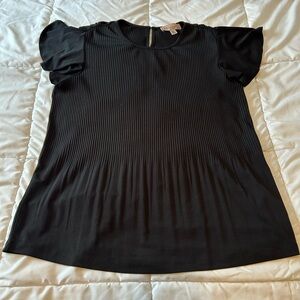 Philosophy Black Pleated Blouse